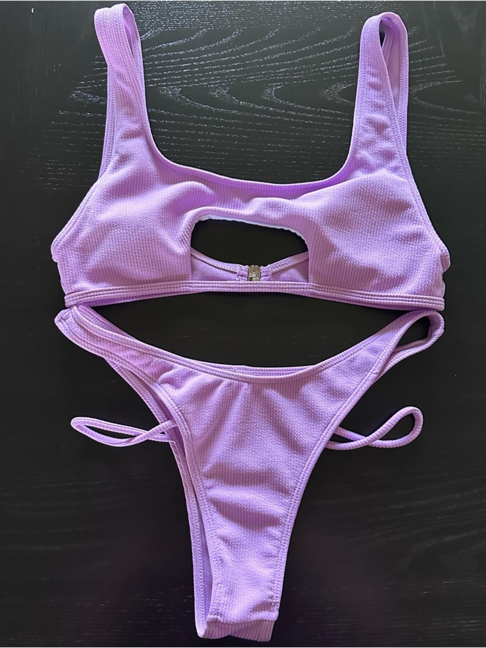 Lilac Cutout Two-Piece Bikini Set